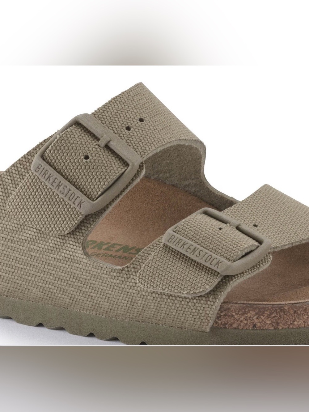 Birkenstock 💅🌴 Faded Khaki Arizona Textile Canvas Vegan Sandals Size 8 8.5 39 - Picture 7 of 12